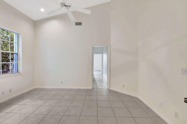 11857 Fountainside Cir, Boynton Beach, FL 33437 - empty room with light tile patterned floors and a ceiling fan