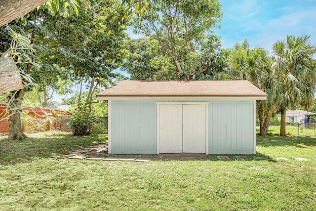 1606 16th Ave N, Lake Worth Beach, FL 33460 - view of shed featuring a fenced backyard