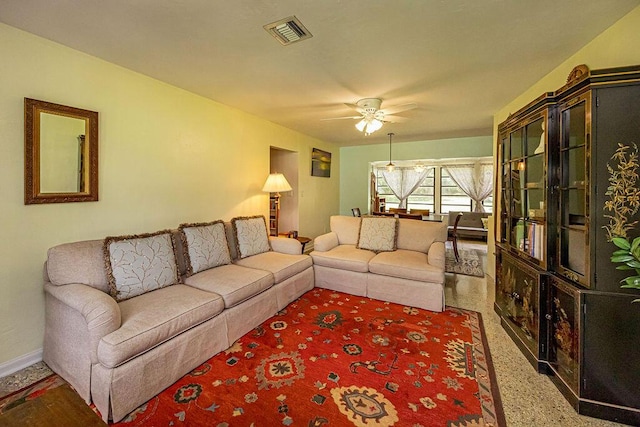 1606 16th Ave N, Lake Worth Beach, FL 33460 - living room with ceiling fan and baseboards