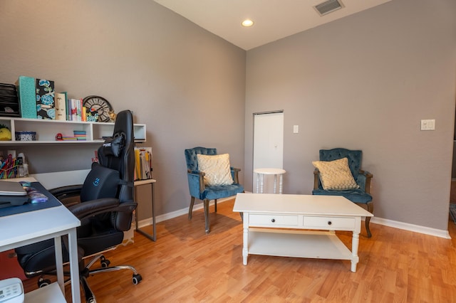 161 Lake Monterey Cir, Boynton Beach, FL 33426 - home office featuring light wood-type flooring and recessed lighting