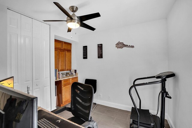 8291 Thames Blvd Unit C, Boca Raton, FL 33433 - office featuring ceiling fan and baseboards