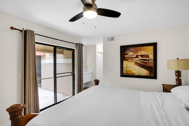 8291 Thames Blvd Unit C, Boca Raton, FL 33433 - bedroom with access to outside, a ceiling fan, and multiple windows