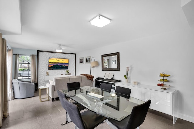 8291 Thames Blvd Unit C, Boca Raton, FL 33433 - dining area with a ceiling fan and baseboards