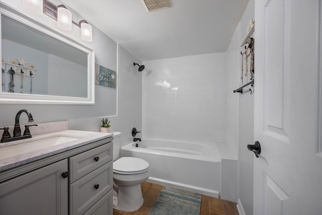 624 Sea Pine Way Unit A2, Greenacres, FL 33415 - full bath with vanity, shower / bath combination, and wood finished floors