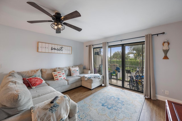 624 Sea Pine Way Unit A2, Greenacres, FL 33415 - living area with wood finished floors and ceiling fan