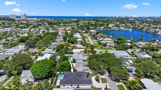 737 Nighthawk Way, North Palm Beach, FL 33408 - view from above of property with a pool