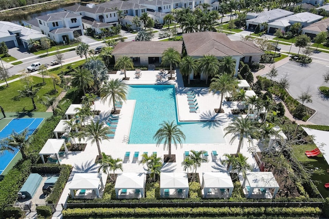 13214 Artisan Cir, Palm Beach Gardens, FL 33418 - aerial perspective of suburban area with a pool area