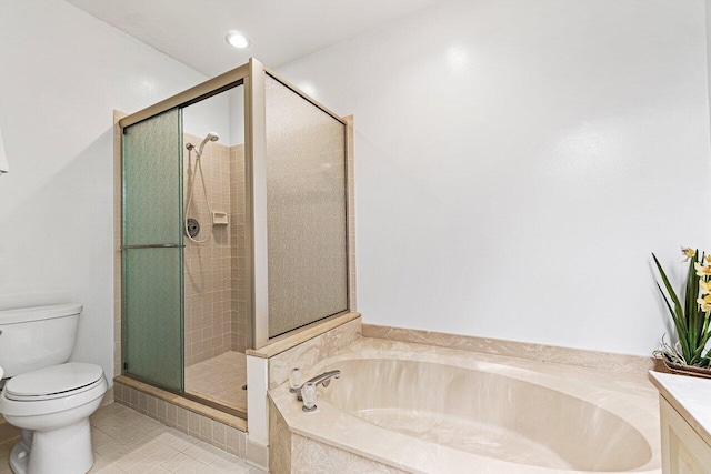 767 Windermere Way Unit 767, Palm Beach Gardens, FL 33418 - full bath featuring a bath, a shower stall, tile patterned flooring, and vanity