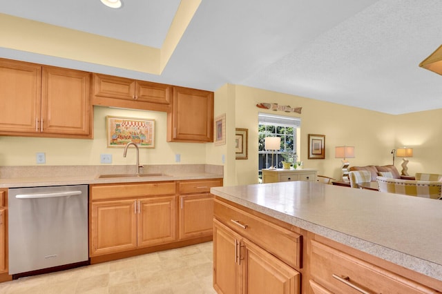 18429 SE Wood Haven Ln Unit G, Jupiter, FL 33469 - kitchen featuring dishwasher, light countertops, and open floor plan