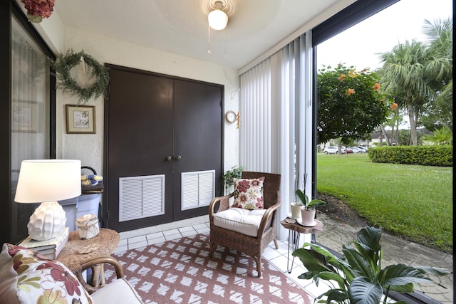 7626 Tahiti Ln Unit 104, Lake Worth, FL 33467 - living area featuring french doors and tile patterned flooring