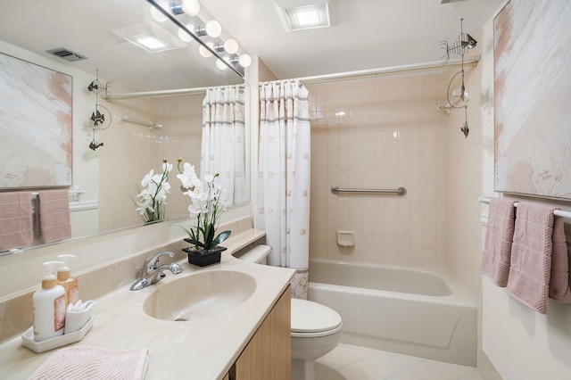 601 Seafarer Cir Unit 104, Jupiter, FL 33477 - bathroom featuring vanity, tile patterned flooring, and shower / bathtub combination with curtain