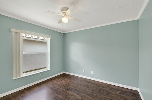 8182 Duomo Cir, Boynton Beach, FL 33472 - empty room with crown molding, a ceiling fan, and dark wood finished floors