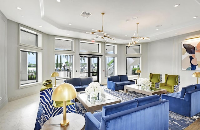 8182 Duomo Cir, Boynton Beach, FL 33472 - lobby with a decorative wall, recessed lighting, and a towering ceiling