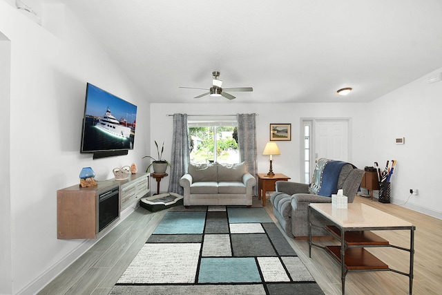 1037 SW Romaine Ln, Port Saint Lucie, FL 34953 - living room with wood finished floors and ceiling fan