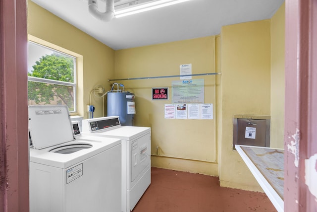 5961 NW 61st Ave Unit 203, Tamarac, FL 33319 - laundry area featuring electric water heater and washer and clothes dryer