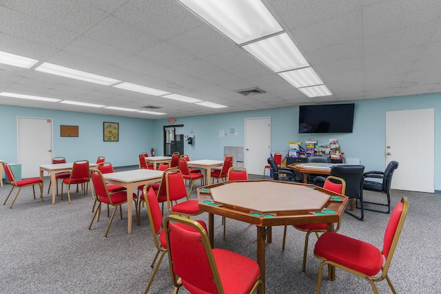 5961 NW 61st Ave Unit 203, Tamarac, FL 33319 - recreation room featuring carpet floors and a drop ceiling