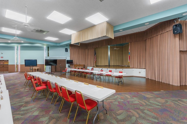 5961 NW 61st Ave Unit 203, Tamarac, FL 33319 - carpeted dining area featuring a ceiling fan