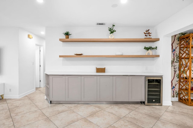 29 SE 8th Ave, Deerfield Beach, FL 33441 - indoor dry bar with beverage cooler, recessed lighting, and light tile patterned flooring