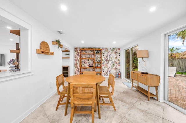 29 SE 8th Ave, Deerfield Beach, FL 33441 - dining area featuring recessed lighting and beverage cooler