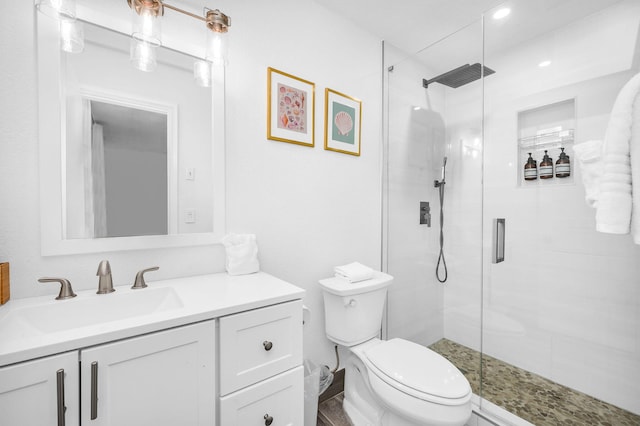 29 SE 8th Ave, Deerfield Beach, FL 33441 - full bathroom with vanity, a shower stall, and recessed lighting
