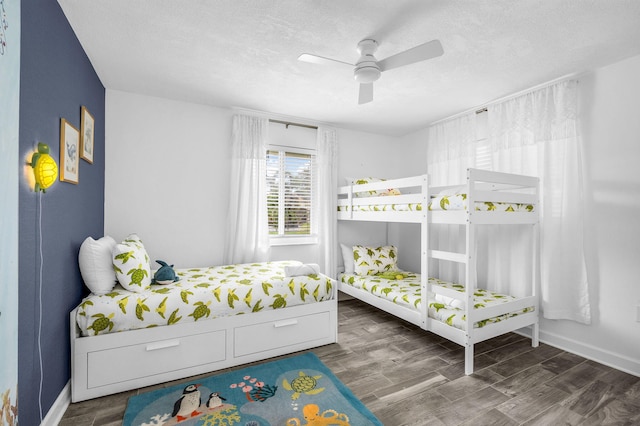 29 SE 8th Ave, Deerfield Beach, FL 33441 - bedroom with wood finished floors, a textured ceiling, and ceiling fan