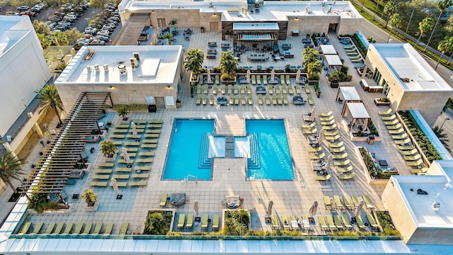 5560 Tamberlane Cir Unit 327, Palm Beach Gardens, FL 33418 - bird's eye view of a pool