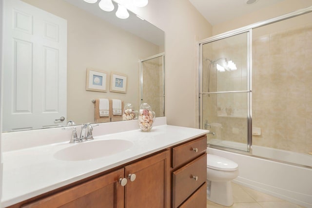 3330 W Mallory Blvd, Jupiter, FL 33458 - bathroom with vanity, tile patterned floors, and shower / bath combination with glass door