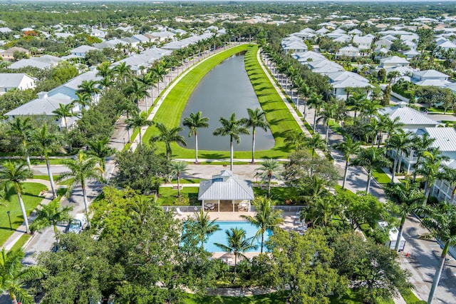 3330 W Mallory Blvd, Jupiter, FL 33458 - aerial perspective of suburban area featuring a large body of water and a pool