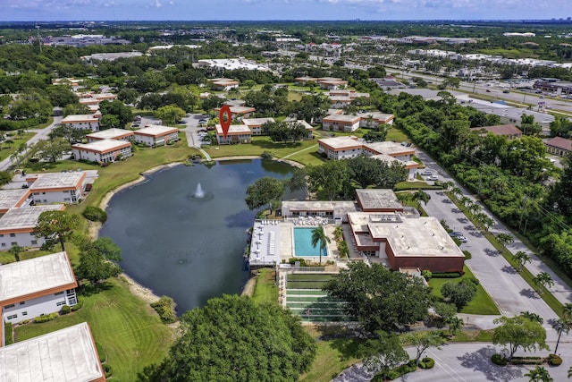 1225 NW 21st St Unit 3701, Stuart, FL 34994 - aerial view of property's location with a nearby body of water and a pool area
