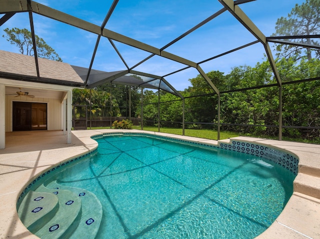 1680 SW Belgrave Ter, Stuart, FL 34997 - outdoor pool featuring a patio and glass enclosure