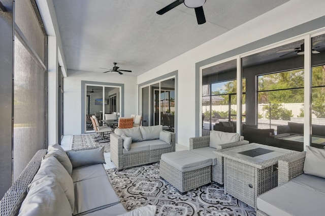 5476 NW Cambo Ct, Port Saint Lucie, FL 34986 - sunroom / solarium with a ceiling fan and an outdoor living space