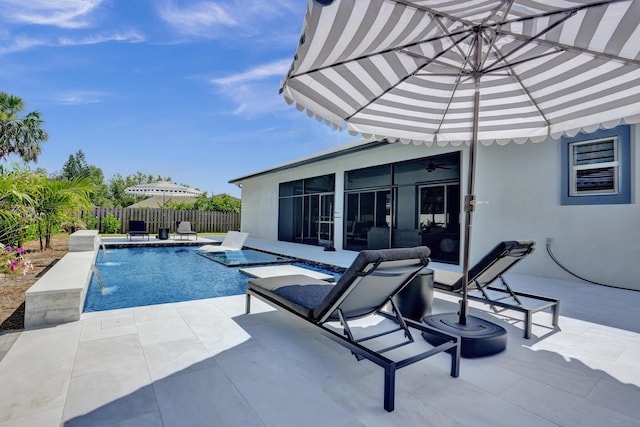 5476 NW Cambo Ct, Port Saint Lucie, FL 34986 - view of pool with a patio and ceiling fan