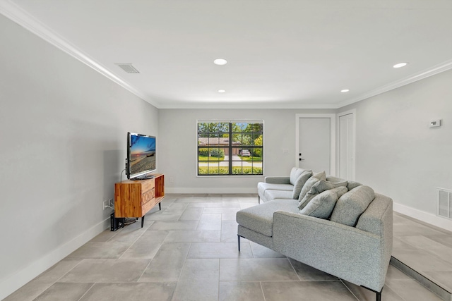 208 SW Langfield Ave, Port Saint Lucie, FL 34984 - living area with ornamental molding and recessed lighting
