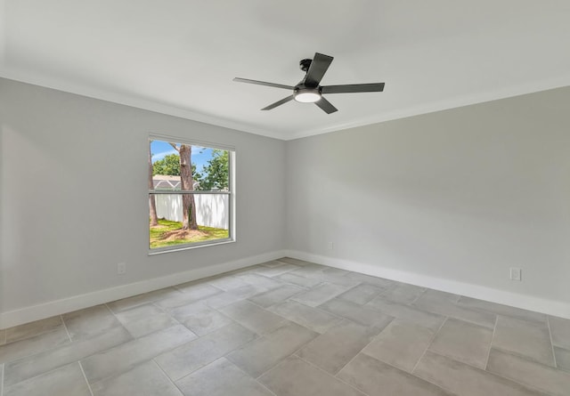 208 SW Langfield Ave, Port Saint Lucie, FL 34984 - empty room with crown molding and a ceiling fan