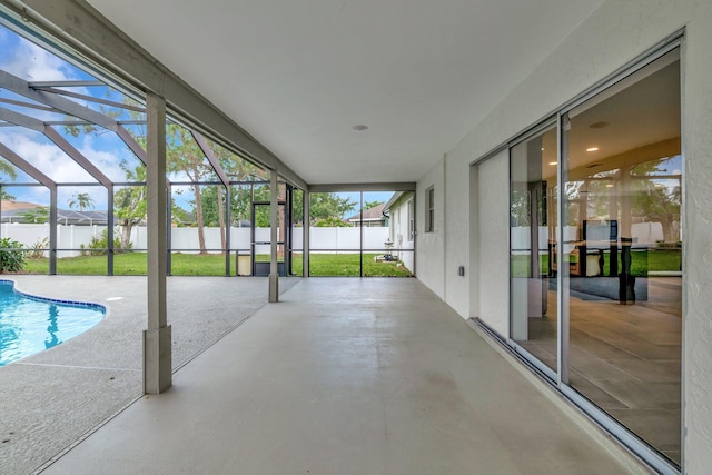 208 SW Langfield Ave, Port Saint Lucie, FL 34984 - view of swimming pool with a patio area, a fenced backyard, and a lanai
