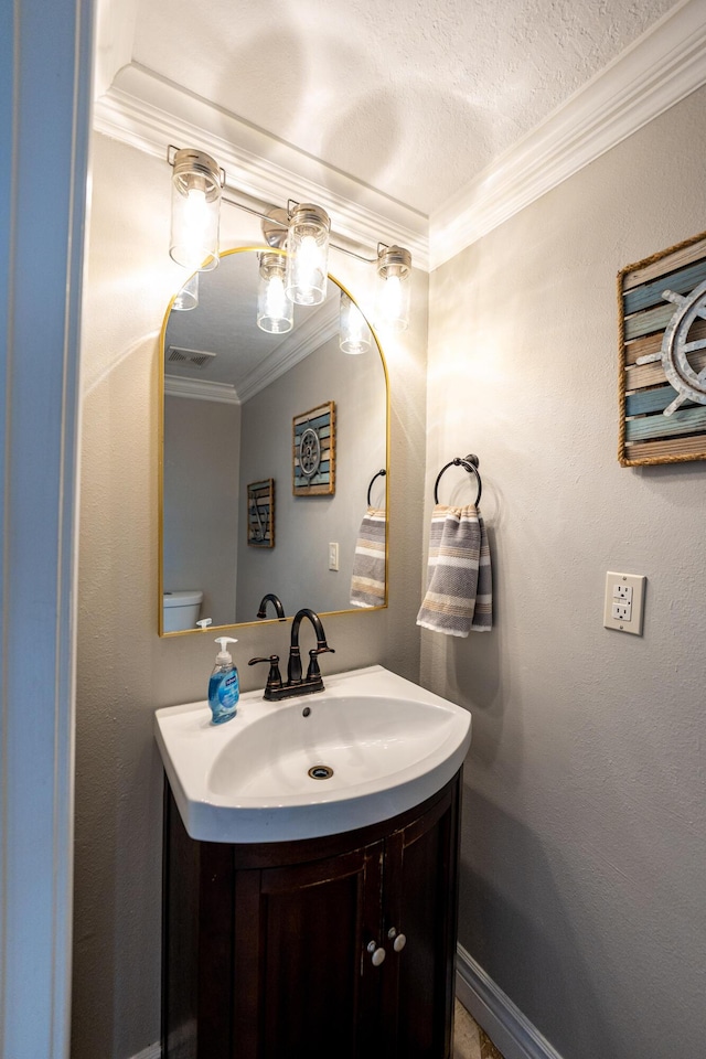 1571 SW Delos Ave, Port Saint Lucie, FL 34953 - half bathroom with crown molding and vanity