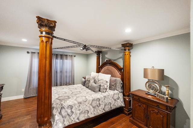 1571 SW Delos Ave, Port Saint Lucie, FL 34953 - bedroom with ornamental molding, dark wood-style floors, and recessed lighting