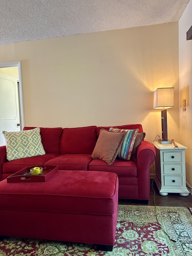 1957 SW Palm City Rd Unit B, Stuart, FL 34994 - living area with a textured ceiling and baseboards