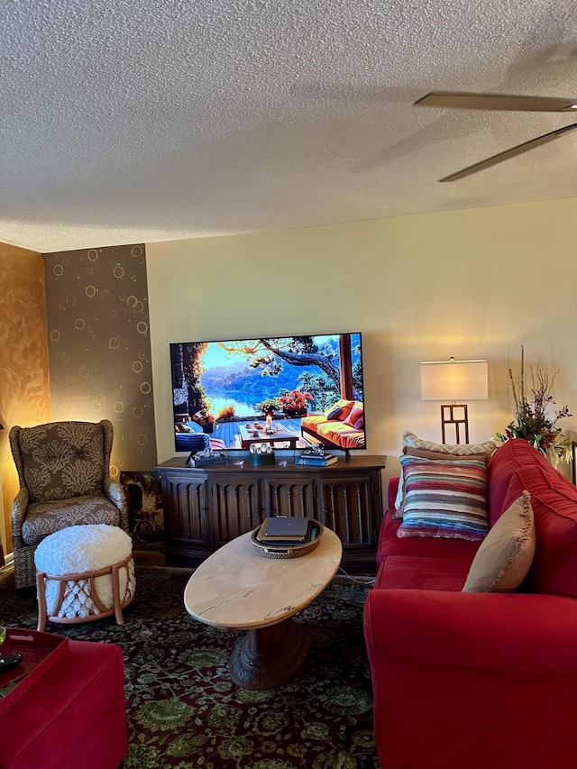 1957 SW Palm City Rd Unit B, Stuart, FL 34994 - living room featuring a textured ceiling