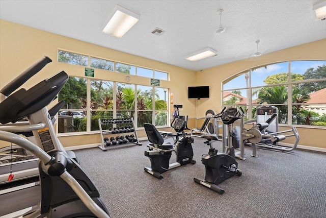1047 Via Jardin, Riviera Beach, FL 33418 - workout area with healthy amount of natural light and carpet floors