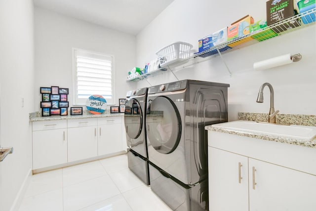 10948 SW Ivory Springs Ln, Port Saint Lucie, FL 34987 - laundry room with separate washer and dryer and light tile patterned floors