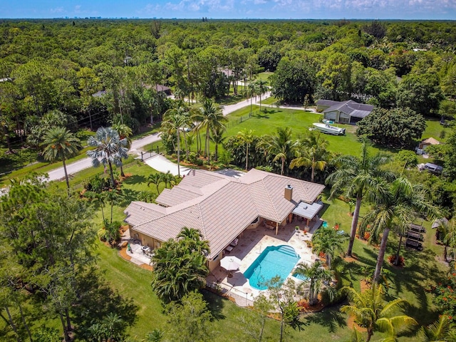 15687 83rd Way N, Palm Beach Gardens, FL 33418 - view from above of property with a heavily wooded area and a pool area