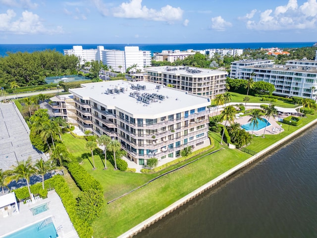 2778 S Ocean Blvd Unit 307N, Palm Beach, FL 33480 - drone / aerial view of a pool and a large body of water