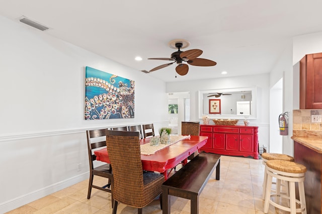 1501 SE 14th St, Deerfield Beach, FL 33441 - dining area with a ceiling fan and recessed lighting
