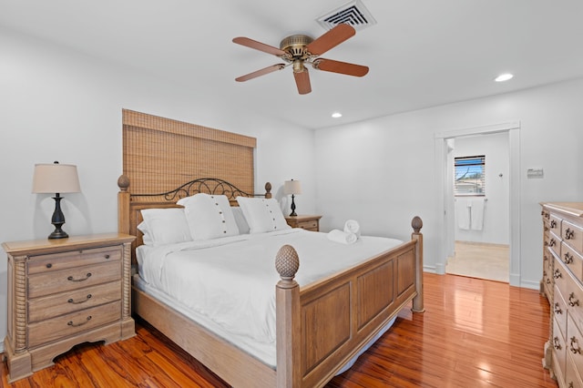 1501 SE 14th St, Deerfield Beach, FL 33441 - bedroom with light wood-style floors, recessed lighting, and ceiling fan