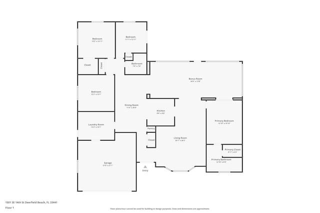 1501 SE 14th St, Deerfield Beach, FL 33441 - view of floor plan / room layout