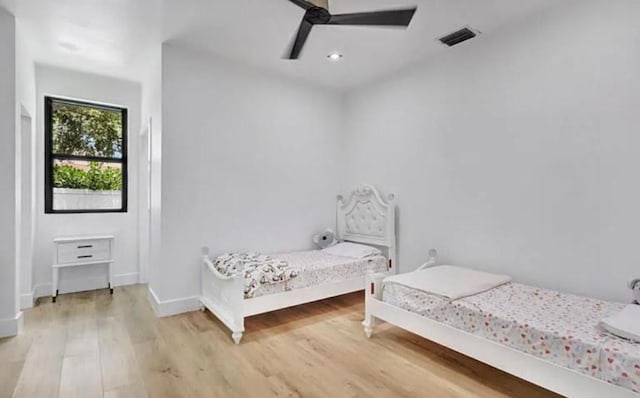 2299 NW 55th St, Boca Raton, FL 33496 - bedroom featuring light wood-style flooring and ceiling fan