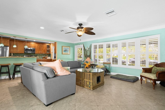 1098 SW 2nd St, Boca Raton, FL 33486 - living room with a ceiling fan