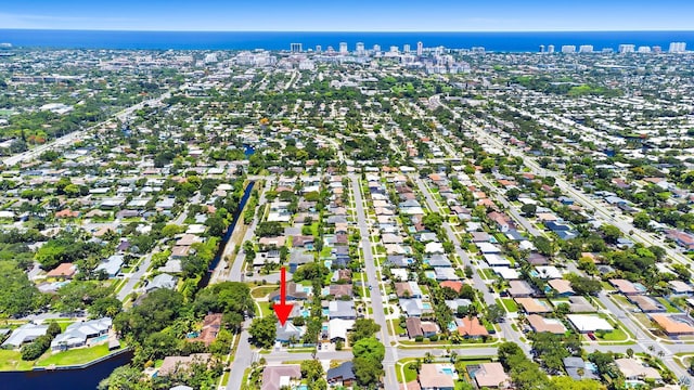 1098 SW 2nd St, Boca Raton, FL 33486 - aerial view of property's location featuring a nearby body of water and nearby urban area