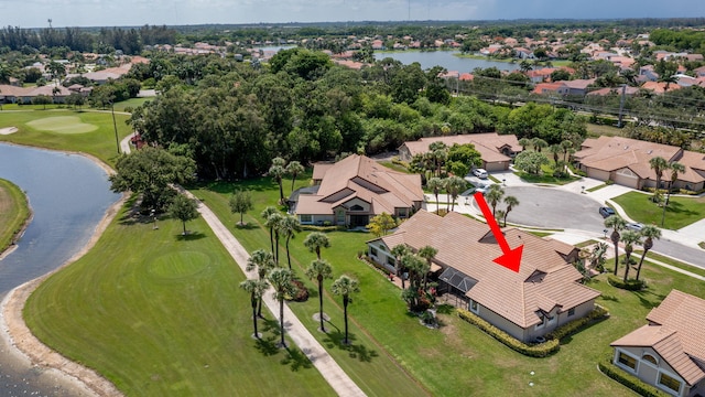 8057 Cassia Dr, Boynton Beach, FL 33472 - aerial view of residential area featuring a nearby body of water and a local golf course